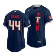 Maglia Baseball Uomo Texas Rangers Kyle Gibson 2021 All Star Autentico Blu