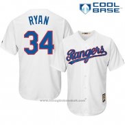 Maglia Baseball Uomo Texas Rangers Nolan Ryan Bianco Cool Base