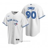 Maglia Baseball Uomo Toronto Blue Jays Adam Cimber Replica Home Bianco Blu
