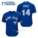 Maglia Baseball Uomo Toronto Blue Jays David Price 14 Blu Alternato Cool Base