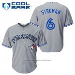 Maglia Baseball Uomo Toronto Blue Jays Marcus Stroman 6 Grigio Cool Base