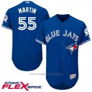 Maglia Baseball Uomo Toronto Blue Jays Russell Martin 55 Blu Flex Base Autentico Collection