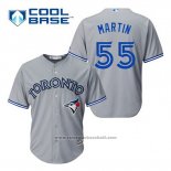 Maglia Baseball Uomo Toronto Blue Jays Russell Martin 55 Grigio Cool Base