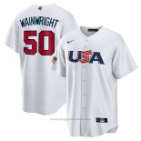 Maglia Baseball Uomo USA 2023 Adam Wainwright Replica Bianco