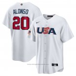 Maglia Baseball Uomo USA 2023 Pete Alonso Replica Bianco