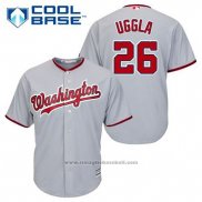 Maglia Baseball Uomo Washington Nationals Dan Uggla 26 Grigio Cool Base