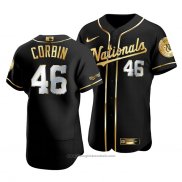 Maglia Baseball Uomo Washington Nationals Patrick Corbin Golden Edition Autentico Nero Or