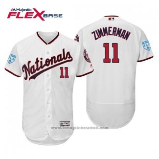 Maglia Baseball Uomo Washington Nationals Ryan Zimmerman Flex Base Allenamento Primaverile 2019 Bianco