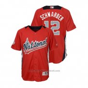 Maglia Baseball Bambino All Star Kyle Schwarber 2018 Home Run Derby National League Rosso