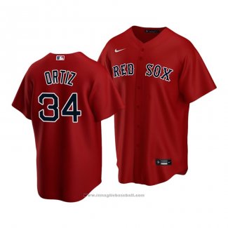 Maglia Baseball Bambino Boston Red Sox David Ortiz Replica Alternato 2020 Rosso