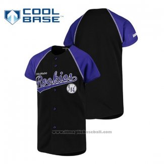 Maglia Baseball Bambino Colorado Rockies Personalizzate Stitches Nero Viola