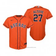 Maglia Baseball Bambino Houston Astros Jose Altuve Replica Alternato Arancione