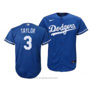 Maglia Baseball Bambino Los Angeles Dodgers Chris Taylor Replica Alternato 2020 Blu