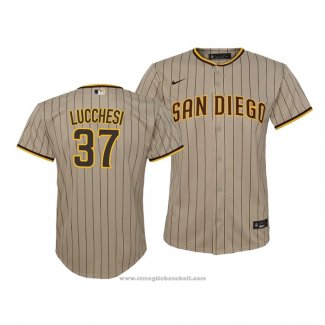 Maglia Baseball Bambino San Diego Padres Joey Lucchesi Replica Cool Base Marrone