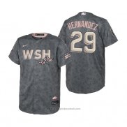 Maglia Baseball Bambino Washington Nationals Yadiel Hernandez 2022 City Connect Replica Grigio