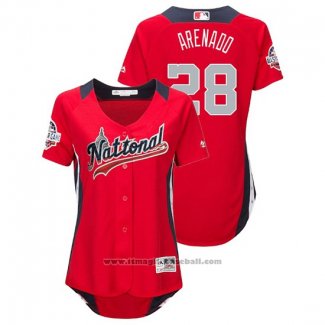 Maglia Baseball Donna All Star Nolan Arenado 2018 Home Run Derby National League Rosso