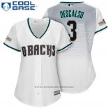 Maglia Baseball Donna Arizona Diamondbacks 2017 Postseason 3 Daniel Descalso Bianco Cool Base