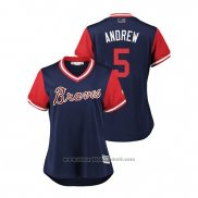 Maglia Baseball Donna Atlanta Braves Freddie Freeman 2018 LLWS Players Weekend Andrew Blu