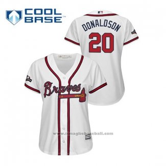 Maglia Baseball Donna Atlanta Braves Josh Donaldson 2019 Postseason Cool Base Bianco