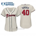 Maglia Baseball Donna Atlanta Braves Mike Soroka Cool Base Alternato 2019 Crema