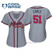 Maglia Baseball Donna Atlanta Braves Shane Carle Cool Base Road 2019 Grigio