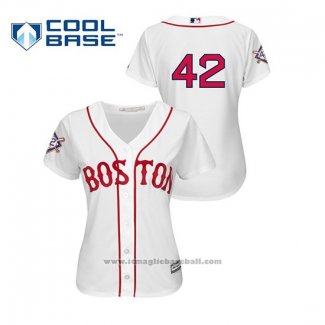 Maglia Baseball Donna Boston Red Sox 2019 Jackie Robinson Day Cool Base Bianco