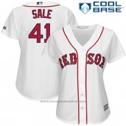 Maglia Baseball Donna Boston Red Sox 41 Chris Sale Bianco 2017 Cool Base