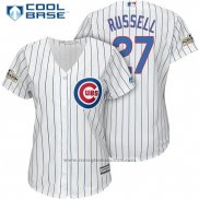 Maglia Baseball Donna Chicago Cubs 2017 Postseason 27 Addison Russell Bianco Cool Base