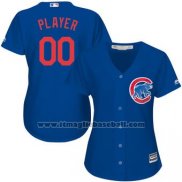 Maglia Baseball Donna Chicago Cubs Personalizzate Blu