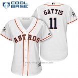 Maglia Baseball Donna Houston Astros 2017 World Series Evan Gattis Bianco Cool Base