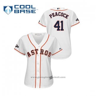 Maglia Baseball Donna Houston Astros Brad Peacock 2019 Postseason Cool Base Bianco