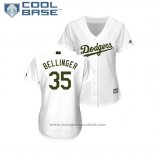 Maglia Baseball Donna Los Angeles Dodgers Cody Bellinger 2018 Memorial Day Cool Base Bianco