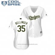 Maglia Baseball Donna Los Angeles Dodgers Cody Bellinger 2018 Memorial Day Cool Base Bianco