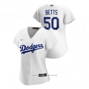 Maglia Baseball Donna Los Angeles Dodgers Mookie Betts Replica 2020 Home Bianco