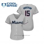 Maglia Baseball Donna Miami Marlins Brian Anderson Cool Base Road 2019 Grigio