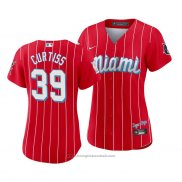 Maglia Baseball Donna Miami Marlins John Curtiss 2021 City Connect Sugar Kings Rosso