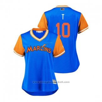 Maglia Baseball Donna Miami Marlins Jt Riddle 2018 LLWS Players Weekend T Blu