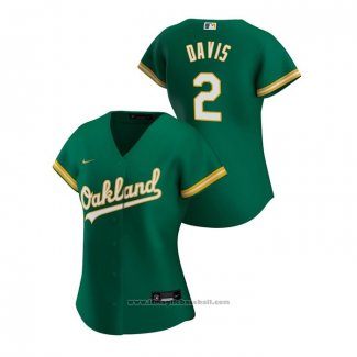 Maglia Baseball Donna Oakland Athletics Khris Davis 2020 Replica Alternato Verde