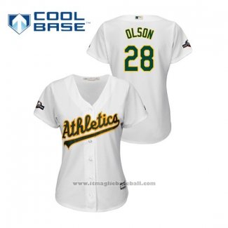 Maglia Baseball Donna Oakland Athletics Matt Olson 2019 Postseason Cool Base Bianco