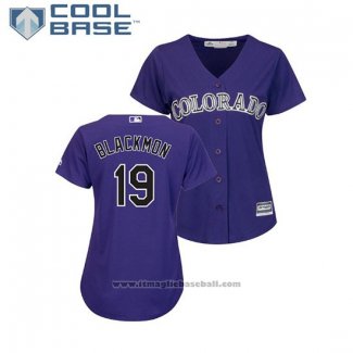 Maglia Baseball Donna Rockies Charlie Blackmon Cool Base Replica Viola