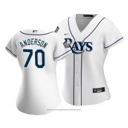 Maglia Baseball Donna Tampa Bay Rays Nick Anderson Primera Replica Bianco