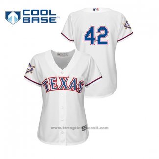 Maglia Baseball Donna Texas Rangers 2019 Jackie Robinson Day Cool Base Bianco