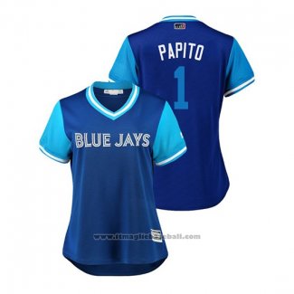 Maglia Baseball Donna Toronto Blue Jays Aledmys Diaz 2018 LLWS Players Weekend Papito Blu