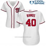 Maglia Baseball Donna Washington Nationals Wilson Ramos Bianco Autentico Collection Cool Base