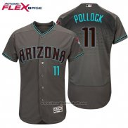 Maglia Baseball Uomo Arizona Diamondbacks 11 A.J. Pollock Grigio Flex Base