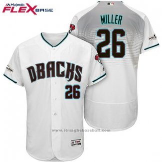 Maglia Baseball Uomo Arizona Diamondbacks 2017 Postseason 26 Shelby Miller Bianco Flex Base