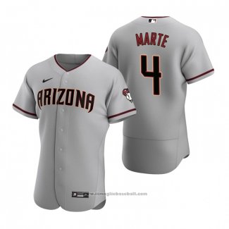 Maglia Baseball Uomo Arizona Diamondbacks Ketel Marte Autentico 2020 Road Grigio