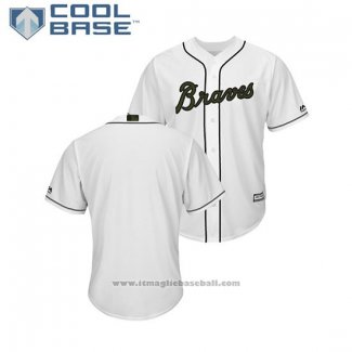 Maglia Baseball Uomo Atlanta Braves 2018 Memorial Day Cool Base Bianco