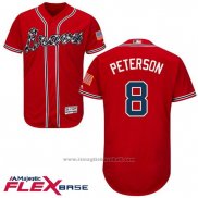 Maglia Baseball Uomo Atlanta Braves 8 Jace Peterson Scarlet Autentico Collection Flex Base