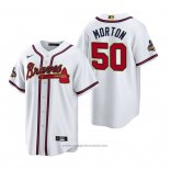 Maglia Baseball Uomo Atlanta Braves Charlie Morton 2022 Gold Program Replica Bianco